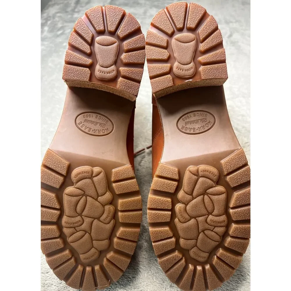 Kork-Ease Tillery Tan Leather Shearling Lace Up Hiker‎ Boots Brown 8M K0358708